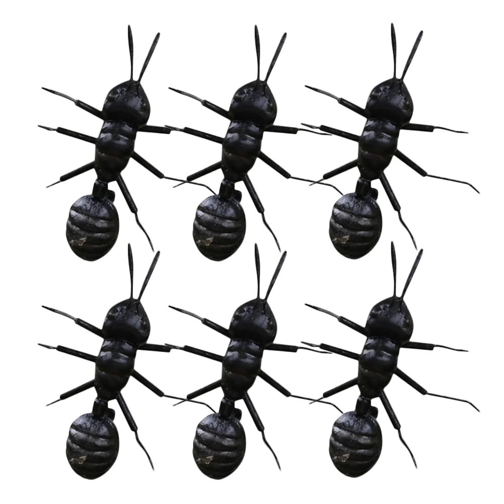 6 Pcs Simulated Ants Desk Sculpture Desktop Insect Decor Miniature Figurines Magnetic Clay Simulation Model Ornament