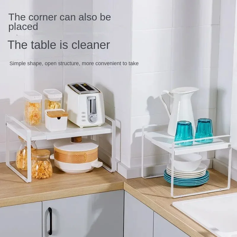 

Kitchen Stackable Organization and Storage,Wide Countertop Organizer,Spices Rack for Counter Shelf Cabinet Cupboard Under Sink