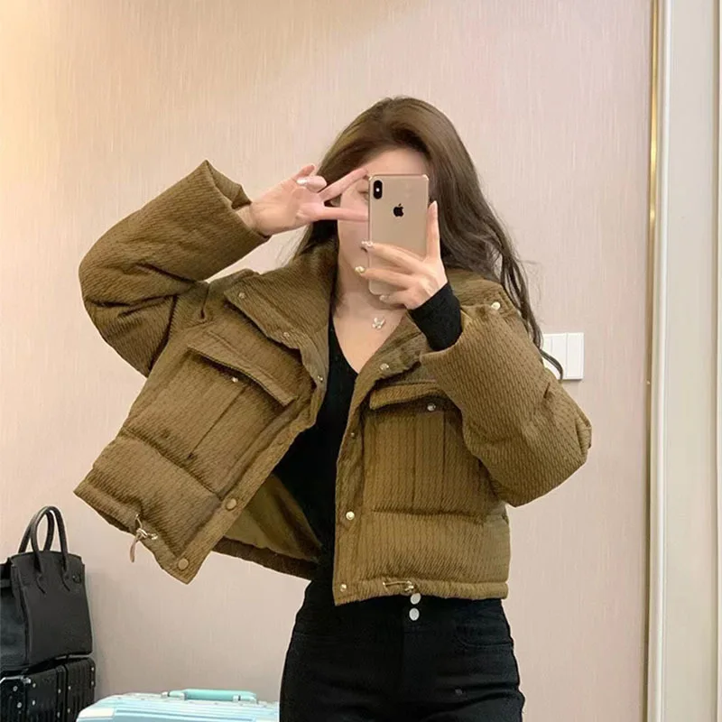 

Short cotton jacket for women 2025 new winter fashion European cotton jacket for women