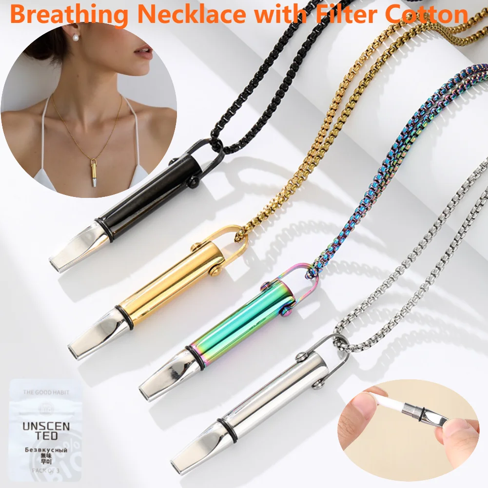 

Подвеска для медитации для отказа от курения, износостойкая подвеска из титановой стали, многоразовое ожерелье для осознанности, инструмент для прекращения курения