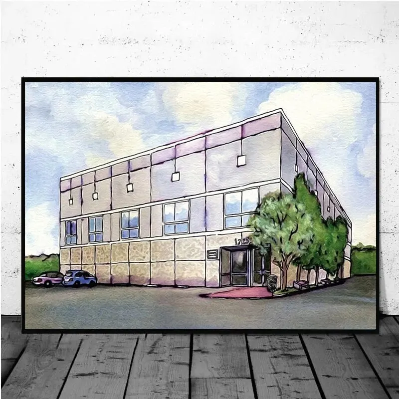 Modern Art The Office Pam Beesly Print Poster Watercolor Dunder Mifflin Office Tv Show Canvas Painting Wall Art Home Decor