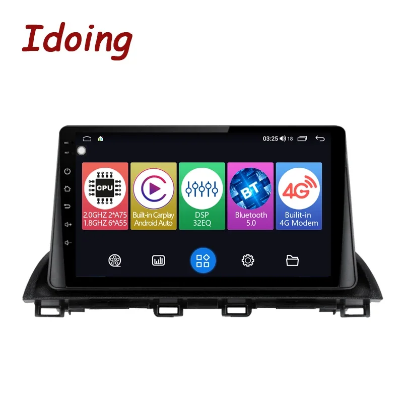 Idoing Car Android 12 Auto Radio Carplay Media Player GPS Navigation For Mazda 3 Mazda3 3 Axela BM 2013-2018 Head Unit No 2 Din