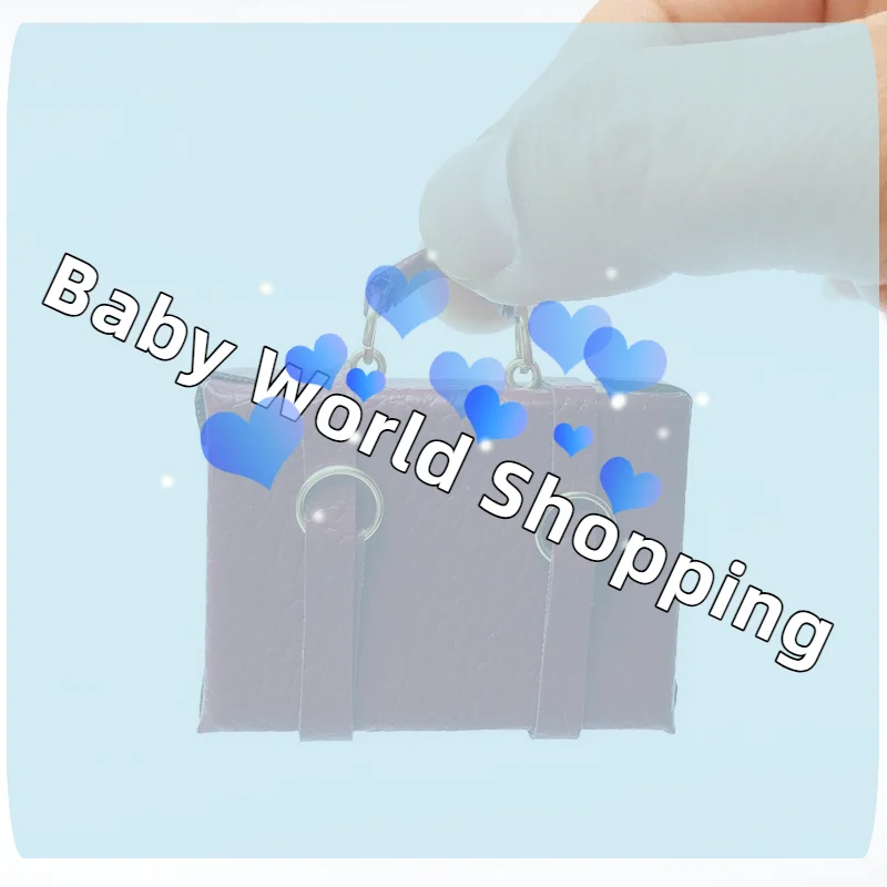 1Pcs Retro Leather Box Briefcase Suitcase Model 1:12 Micro Dollhouse Miniature Toy Decoration For Doll House Accessories