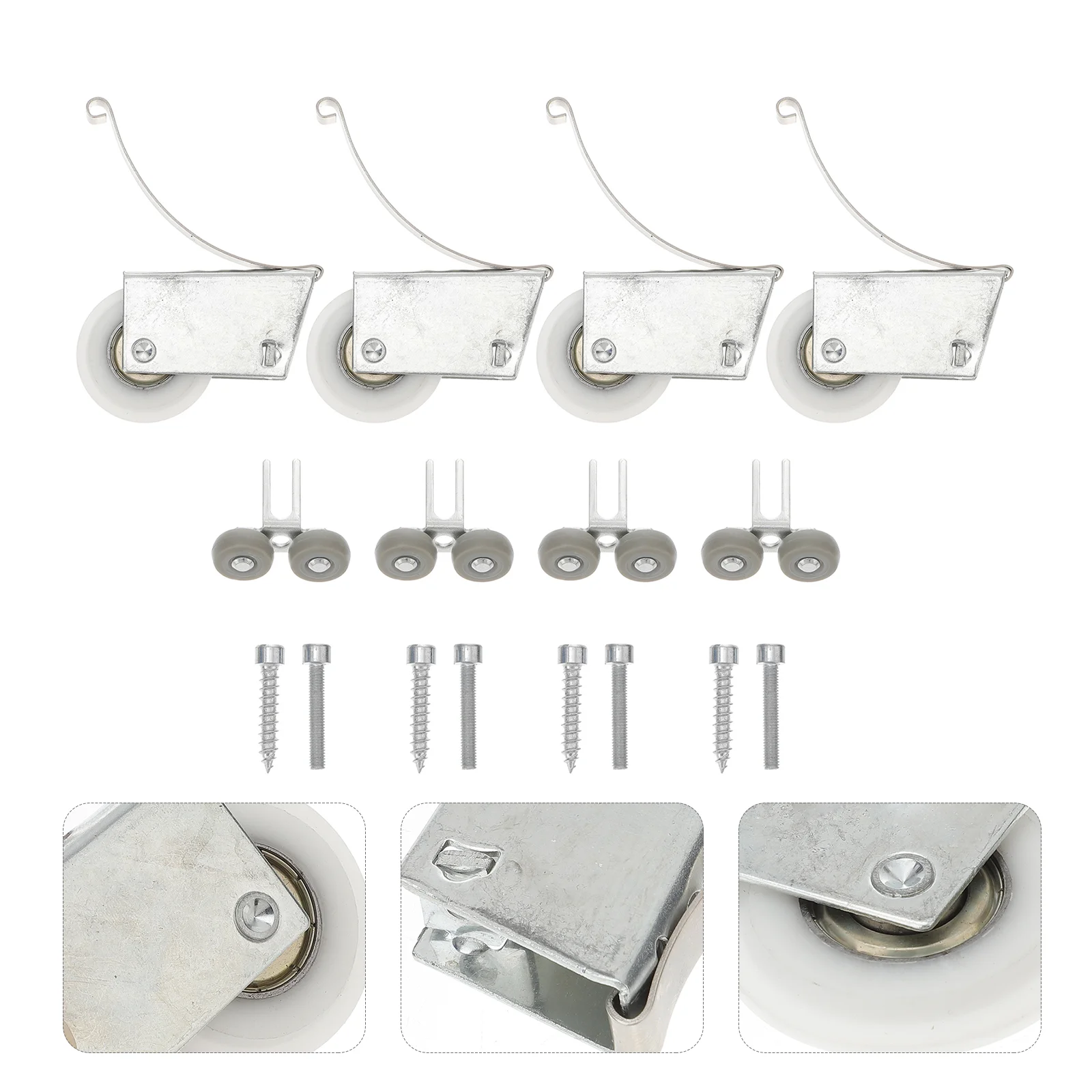 

4 Sets Sliding Cabinet Door Track Wardrobe Buffer Roller Door Roller Supply Door Pulley Wardrobe Wheel