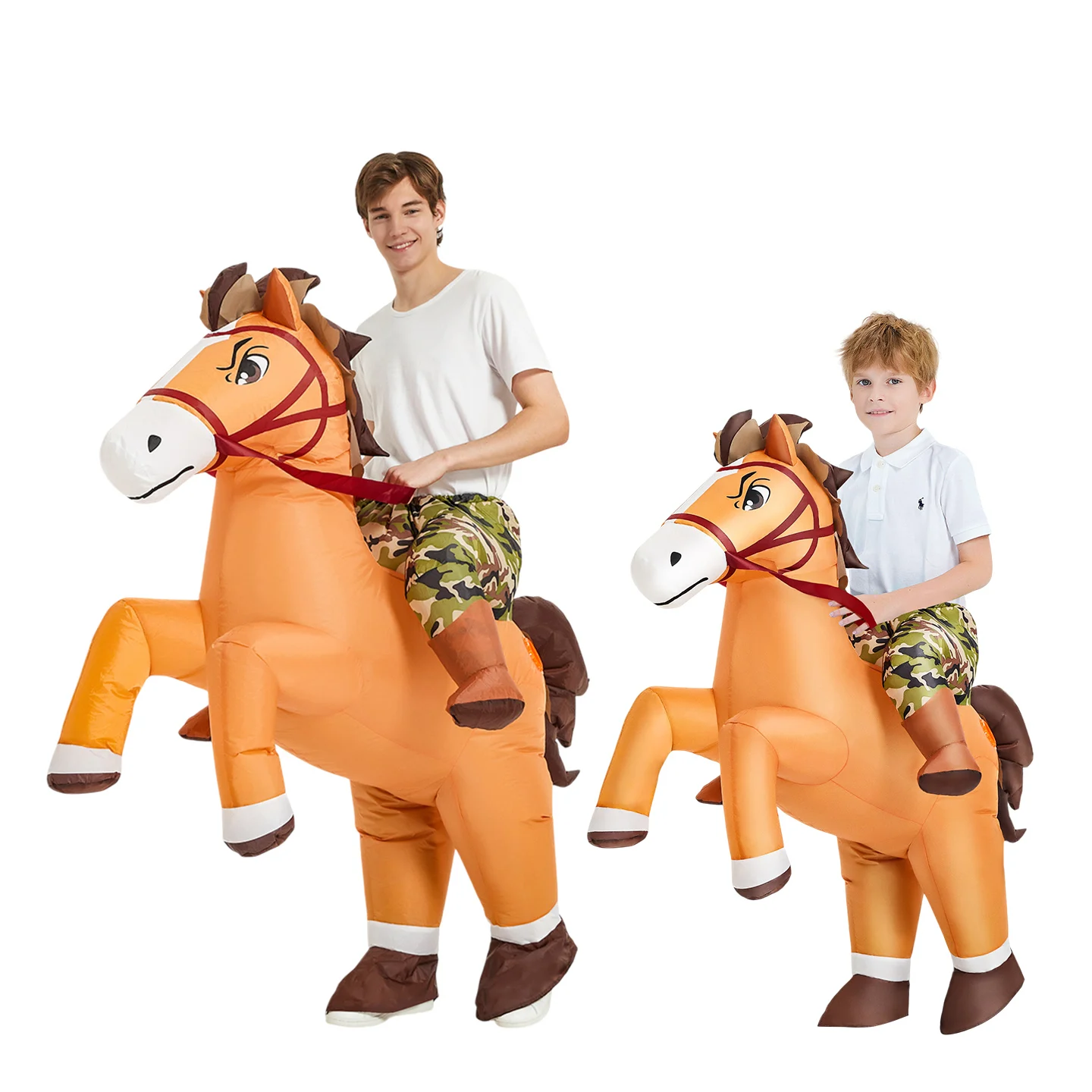 

Halloween Pony Costume Funny Ride Inflatable Costume Festival Party Cosplay Costume Dress-Up Party Blow-Up Male and Female Sets