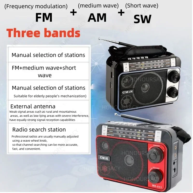 MK511 Radio FM ad alto Volume Multi Band altoparlante Bluetooth portatile Wireless a piena frequenza di alta qualità multifunzione FM/AM/SW/MP3