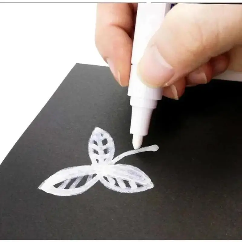 1/5/8/12 قطعة الأبيض مطاط مقاوم للمياه قلم طلاء دائم لوازم القلم إطار السيارة فقي الإطارات البيئية اللوحة أقلام الكتابة #5