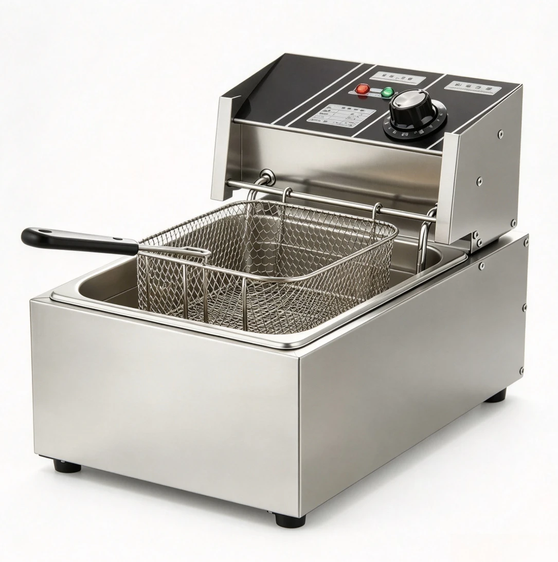 Commercial Stainless Steel Deep Fryer Electric French Fries Chicken Frying Machine Western Kitchen Restaurant Countertop Fry