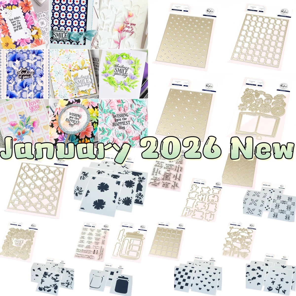 

January 2026 New Wild Meadow Wreath Jar Wishes Wildflowers Metal Cutting Dies Clear Stamps Stencil For DIY Scrapbook Valentine