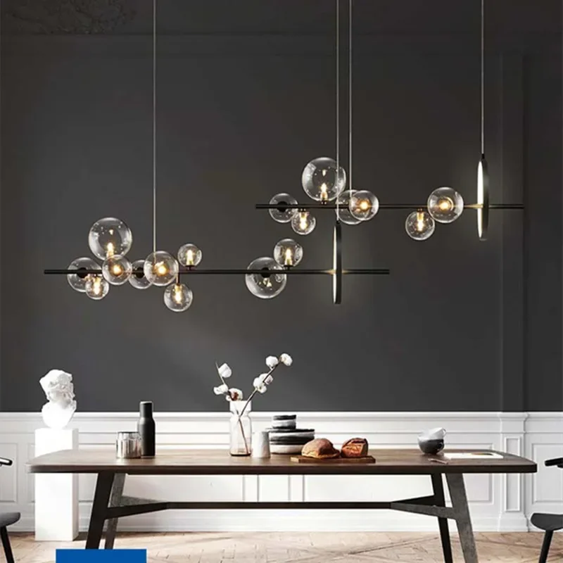 Modern Glass Bubbles Led Pendant Lights for Table Dining Room Kitchen Bar Chandeliers Lamps Home Decor Lusters Lighting Fixture