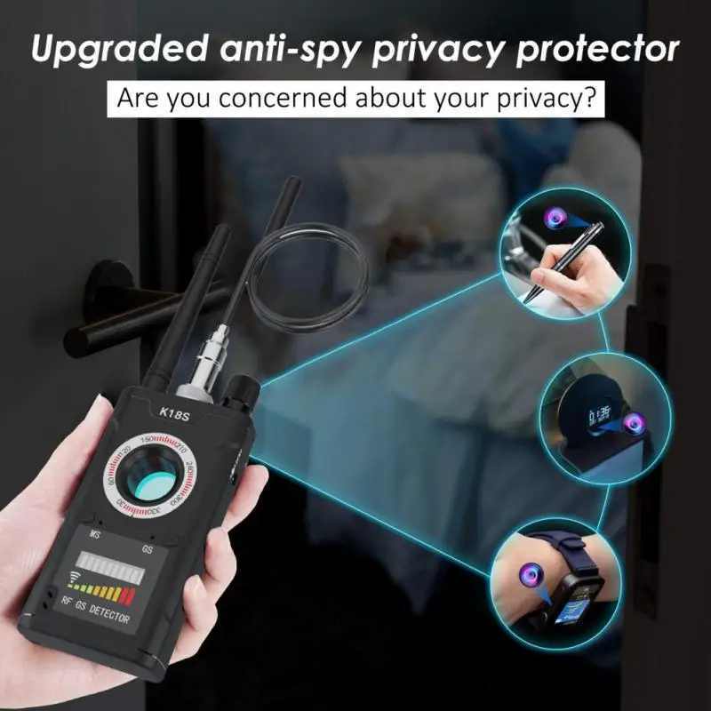 Hidden Camera Detector K18S Signal Gps Tracker Magnetic Anti Spy Gadgets Professional WIFI Camera Bug Finder Security-protection