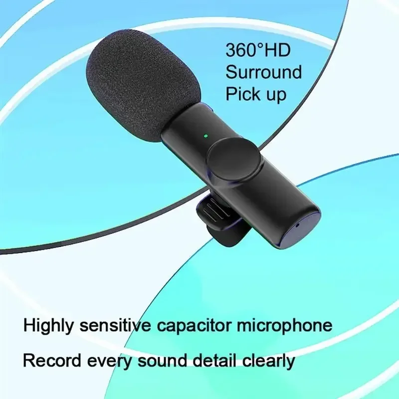 Mikrofon bezprzewodowy dla iPhone Android Type-C wtyczka Lavalier zestaw mikrofonu do klapy komputera klip Audio wideo Mic K11