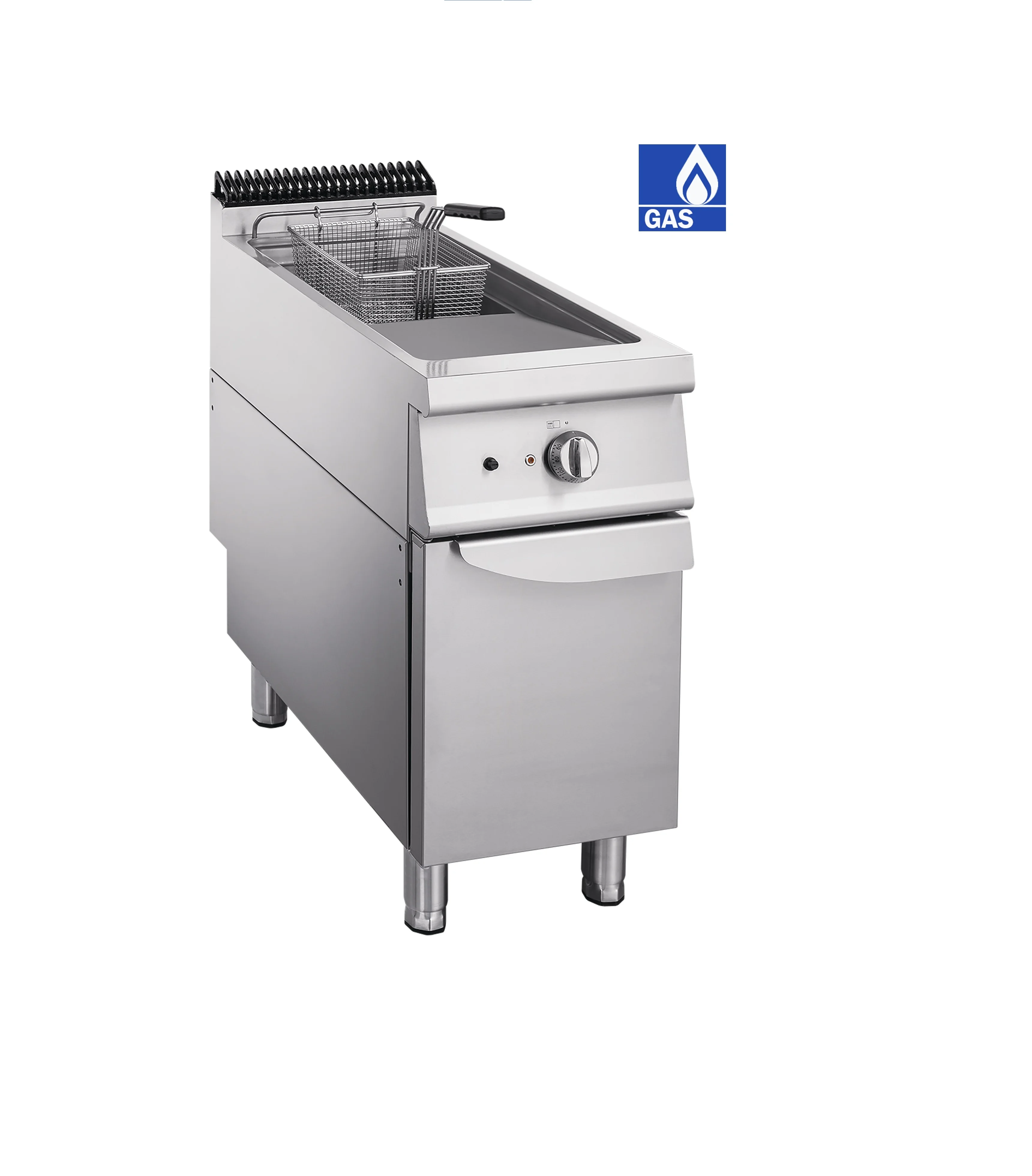 2023 Commercial CE Approved Standing 40L Double Basket Gas Professional Deep Fryer With Potato Chips Frying Machine