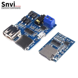 Placa de decodificación MP3 sin pérdidas, módulo de reproductor de música DIY con placa amplificadora integrada de 2W compatible con tarjeta TF, unidad flash USB