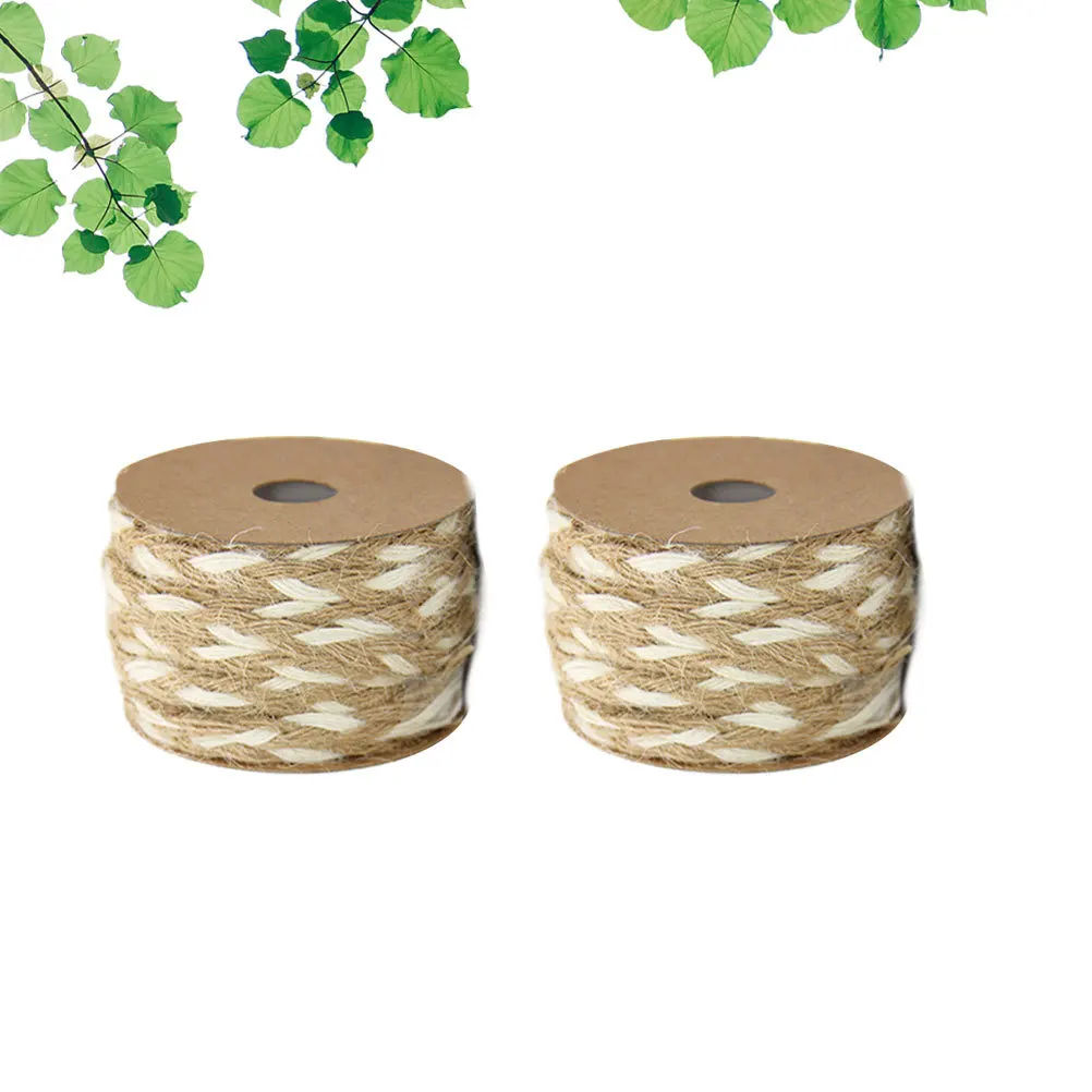 هدية التعبئة حبل 2 لفات مزدوجة اللون سلاسل القنب لصندوق التعبئة والتغليف DIY بها بنفسك مشاريع عطلة يهتف الحبال خيوط هدية التعبئة حبل