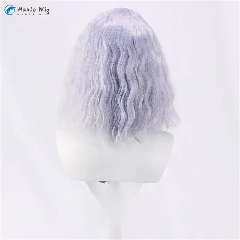 Neferpitou 35cm Silver Purple Curly Wigs Cosplay Anime Costumes Heat Resistant Synthetic Hair + Wig Cap