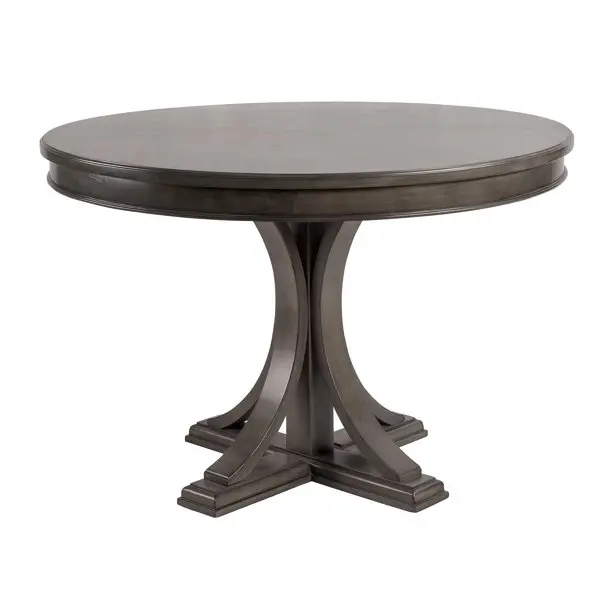 

#Mid Century Wood Round Chinese Restaurant Dining Table