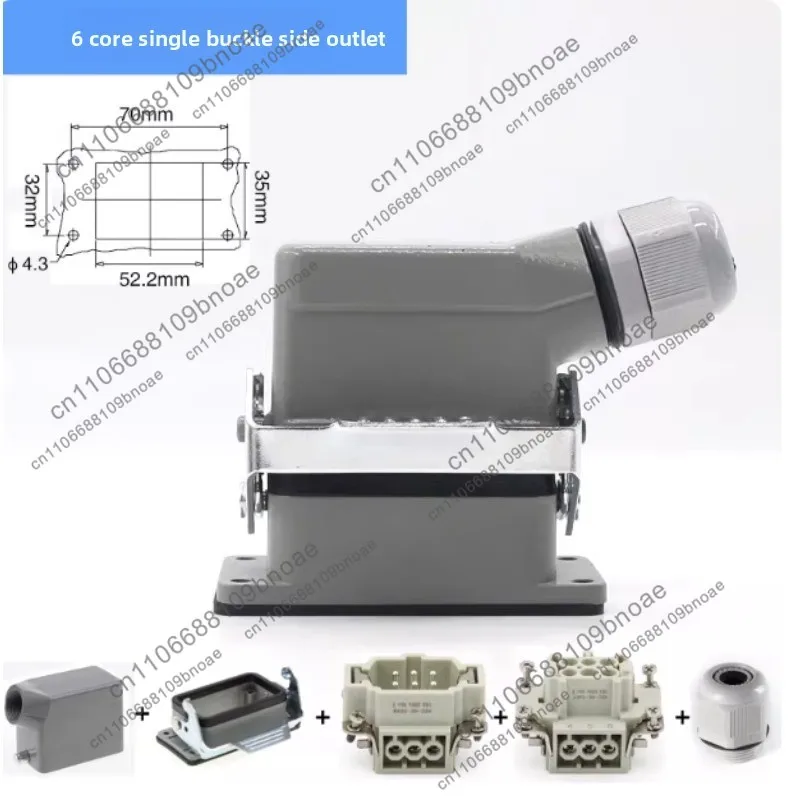 Accessories Rectangular Heavy-duty Connector HE-6 Core Industrial Waterproof Aviation Plug Socket