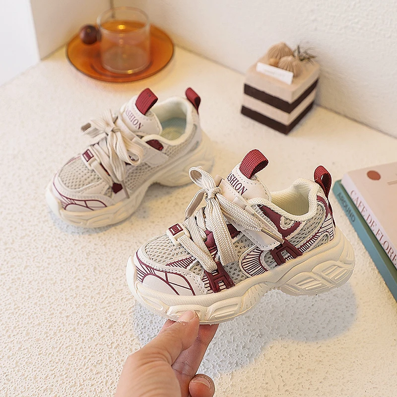 

Retro Kids Mesh Sneakers Running Non-slip Boys Girls Outdoor School Sneakers Chunky Breathable Children's Causal Sports Shoes