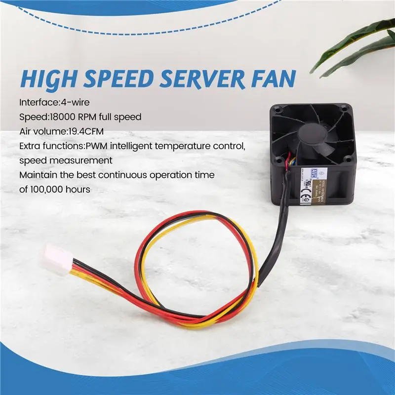 AF90-3Pcs 4028 12V 1A DBTB0428B2G ventilateur de serveur haute vitesse 40X40x28mm Double roulement à billes 4 fils PWM