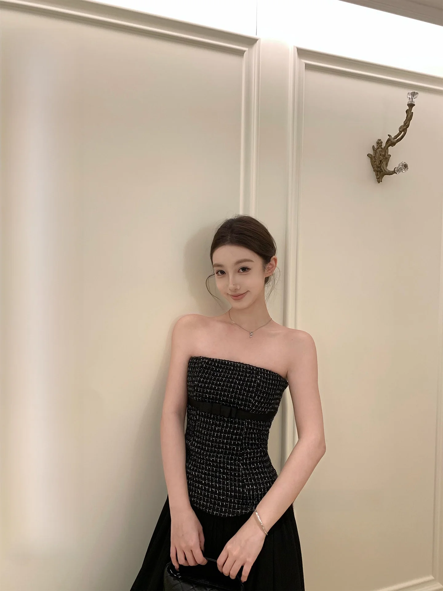 

Retro Small Fragrance Style Women's Dress Vest Dress Antique Fragrance Wind Thousand Gold Dress Skirt Soft Polyester Fabric