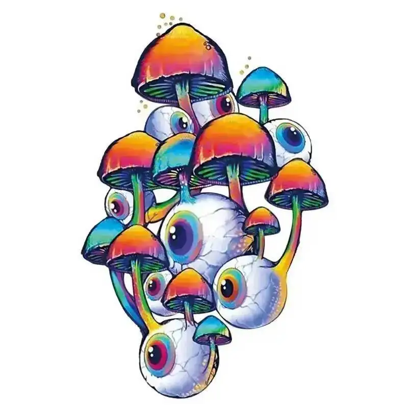 Fashion Mushroom Eye Thermal Sticker: Iron Applied Thermal Fusion Patch For Transferring Clothing Decor
