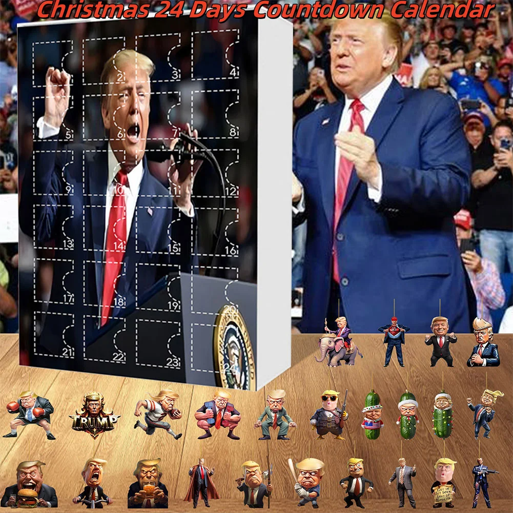 

2024 Trump Advent Calendar Accessories stitch 24 Days Christmas Advent Calendar Box Donald Trump Model Doll Anime Figures Xmas G