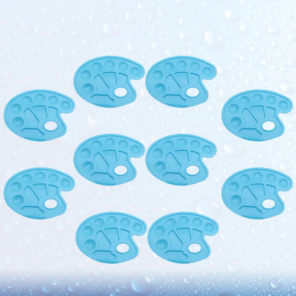 

10Pcs Lightweight Plastic Paint Palettes Safe Easy Clean Mixing Tray for Watercolor Art DIY Palette Paint Tray