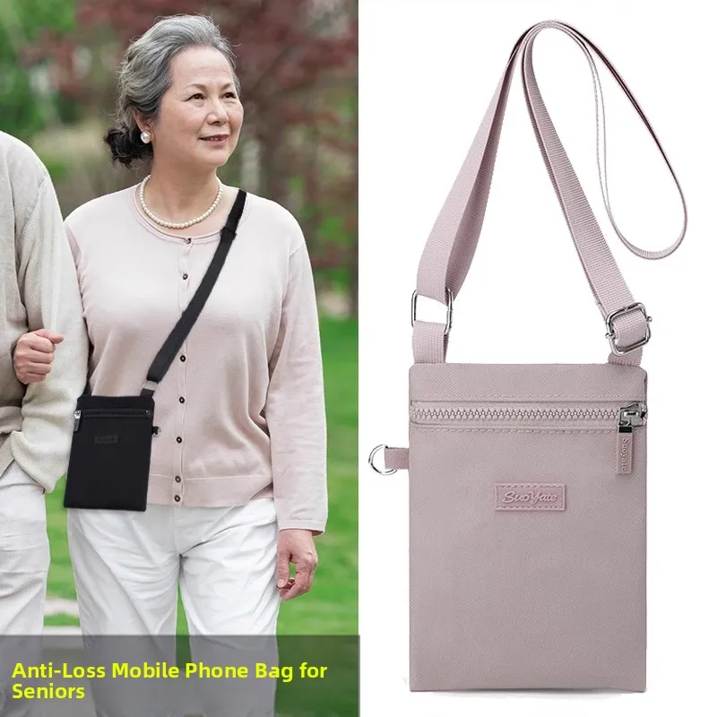 

Anti-Lost Bag Mobile Phone Wallet Women's Waist Pa Small Crossbody Hanging Strap Netie for Outing Walking Korean Sle