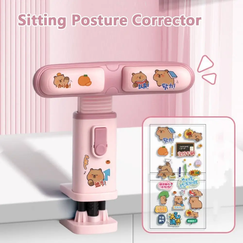 Corrector de postura sentado de altura ajustable con almohadilla de escritura Capibara soporte para el pecho Protector de ojos Anti-miopía Clip