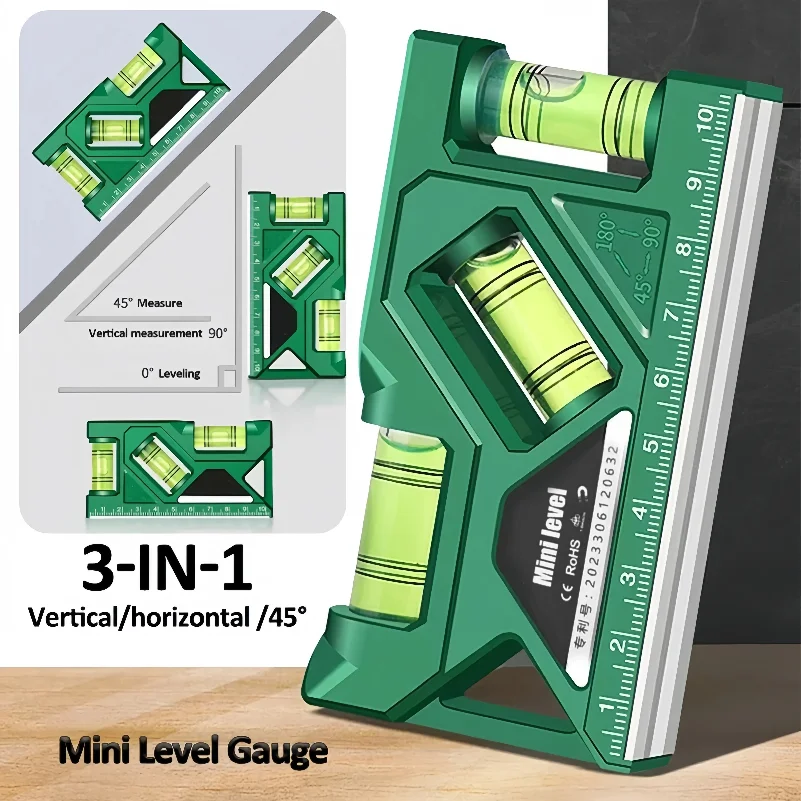 Mini Level Gauge High-precision Horizontal Vertical Measure Metric Ruler Protractor Home Portable Magnetic Pocket Level Gauge