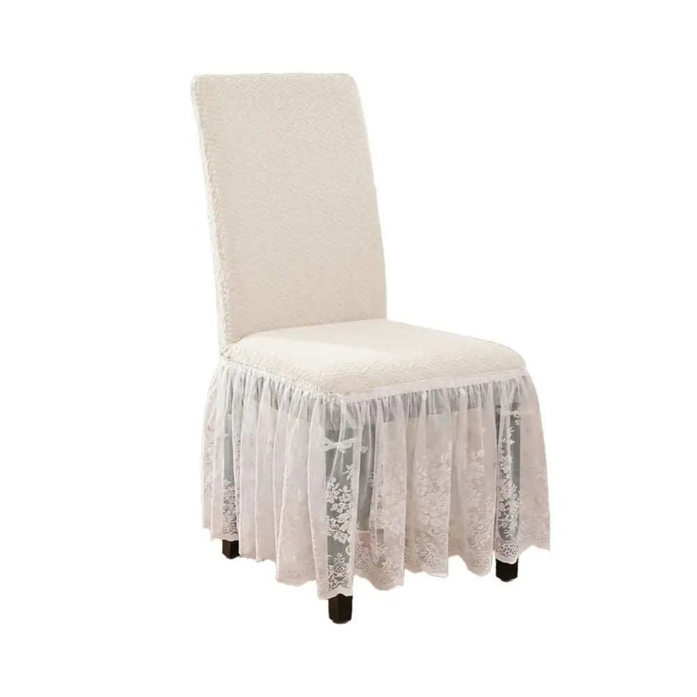 Thickened Chair Cover with Skirt Stretchable Dust-Proof Full Wrap Stool Cover Anti-Slip Pet-Resistant Elastic Chair Cover