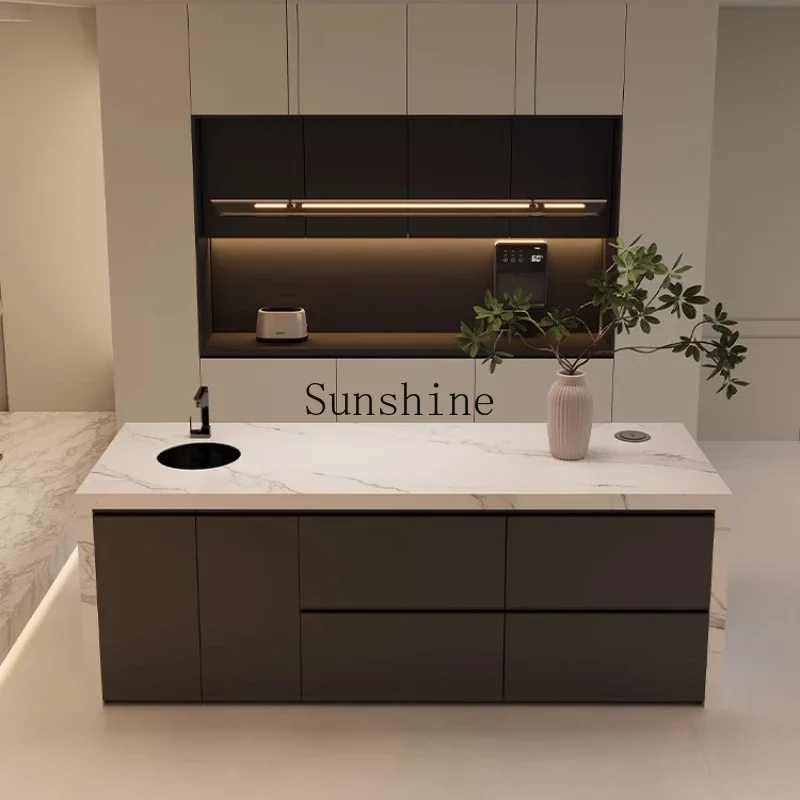 Partition island dining table integrated open kitchen household with sink separate middle table  FT