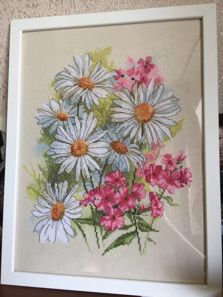 

Набор для вышивания крестиком из специальной ткани из чистого хлопка, белый цвет -13 - Splendid Chamomile