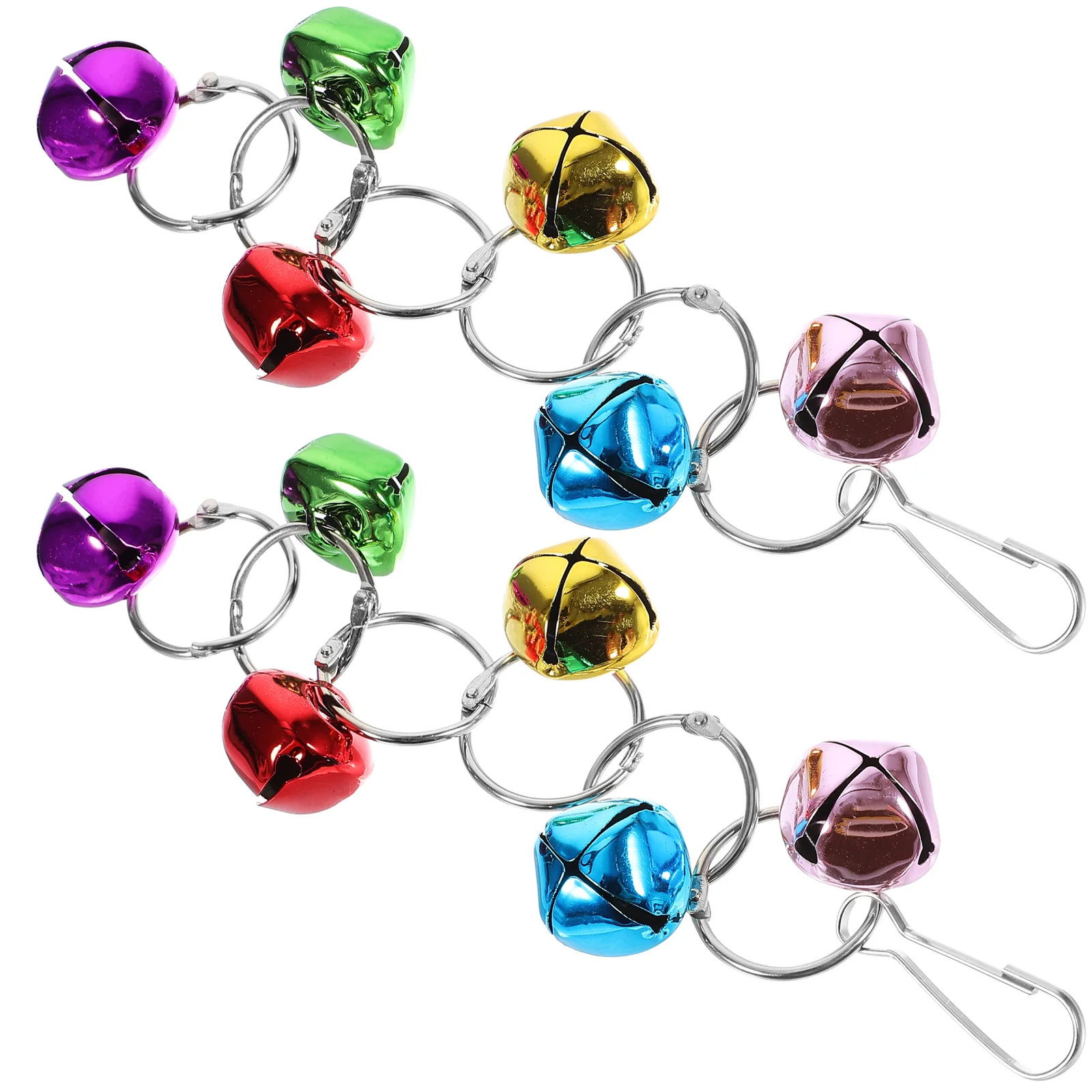 2 Pcs Bird Ring Bells String Parakeet Cage Accessories Toy Metal Parrot Bite Hanging