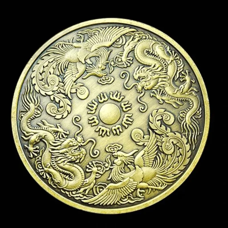 Dragon and Phoenix Commemorative Coin Lucky Collection Coin Souvenir