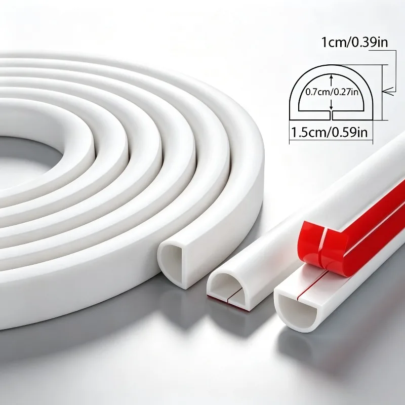1PC 1/3Metres 15x10MM D Shape Self Adhesive Weather Stripping Seal Strip for Door Window Frame Cabinet Gap Sealing