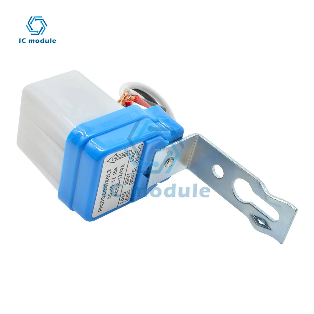 Auto Switch Sensor on/Off Photocell Street Light Switch 50-60Hz 10A Photo Control Photoswitch Sensor AC 220V DC 12V 24V