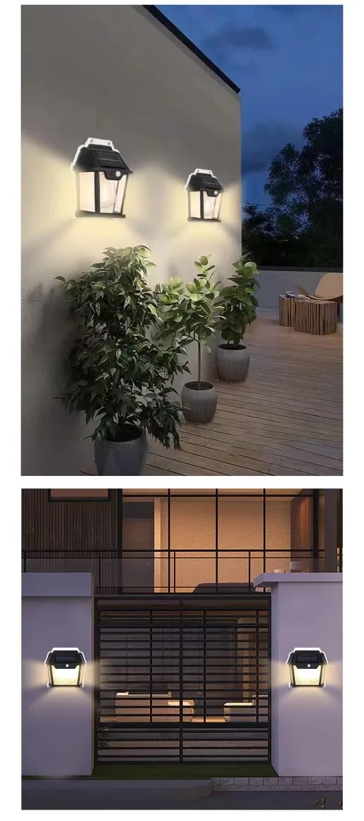 LED Solar Tungsten Light Human Body Induction Solar Wall Lamp Waterproof House Garden Yard Street Emergency Night Filament Lamps