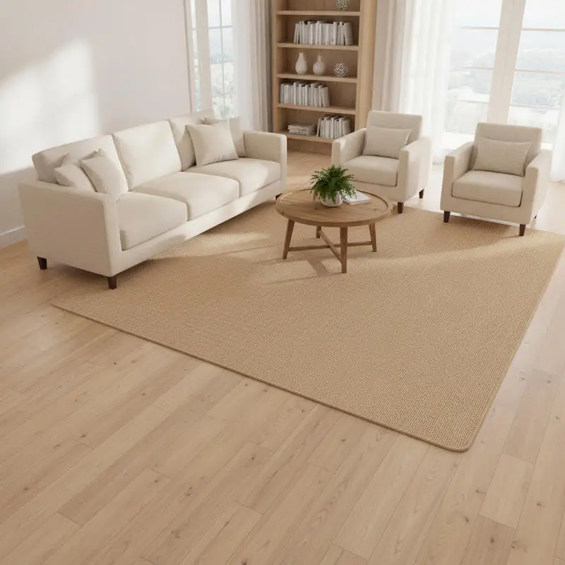 Tapis en jute naturel tissé 160×230 cm, tapis de sol 100 % jute avec support antidérapant en latex, tapis en fibre naturelle résistant à l'électricité statique pour la décoration intérieure
