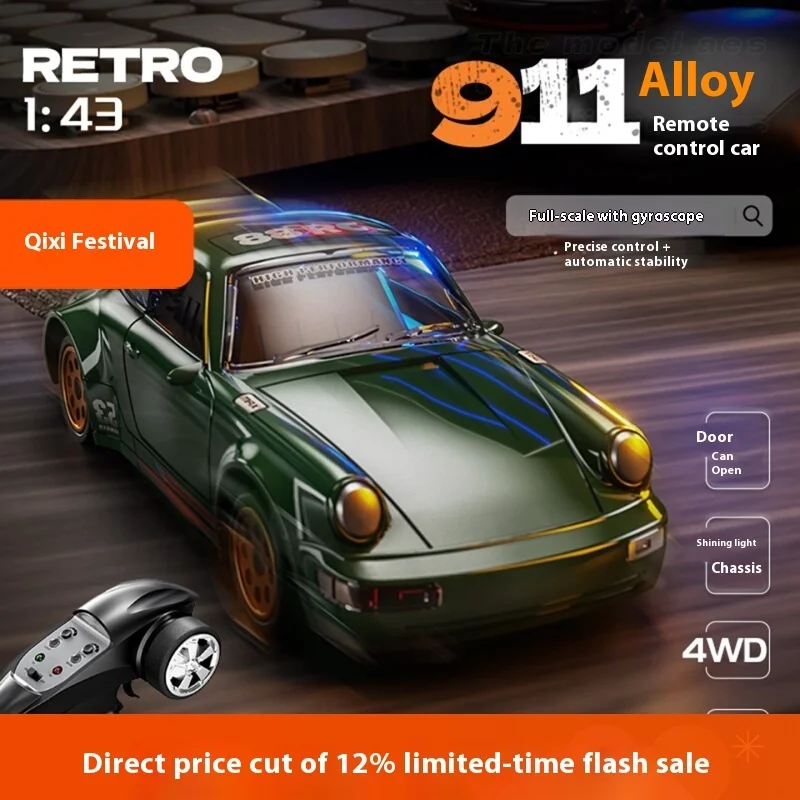 

Alloy 1:43 mini professional high-speed drift race RC four-wheel drive remote control car model
