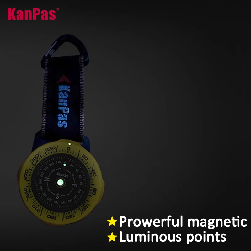 Kanpas Waterproof  Carabiner outdoor compass with luminous and 1-2-3system/Tourist compass / blue compass