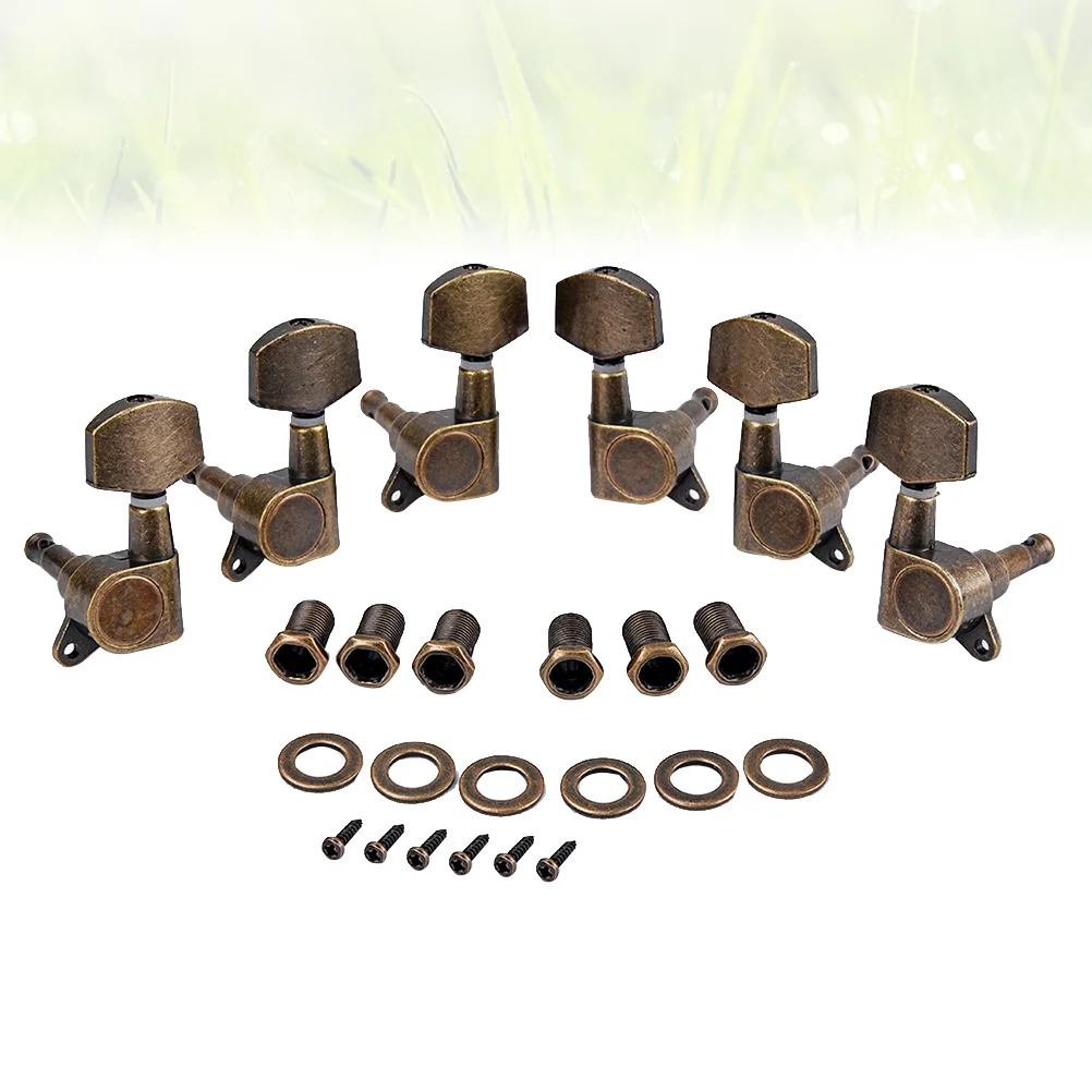 

6pcs Bronze String Tuning Pegs Guitar Machine For Electric Acoustic Guitar Universal Fit Ferrules Screws