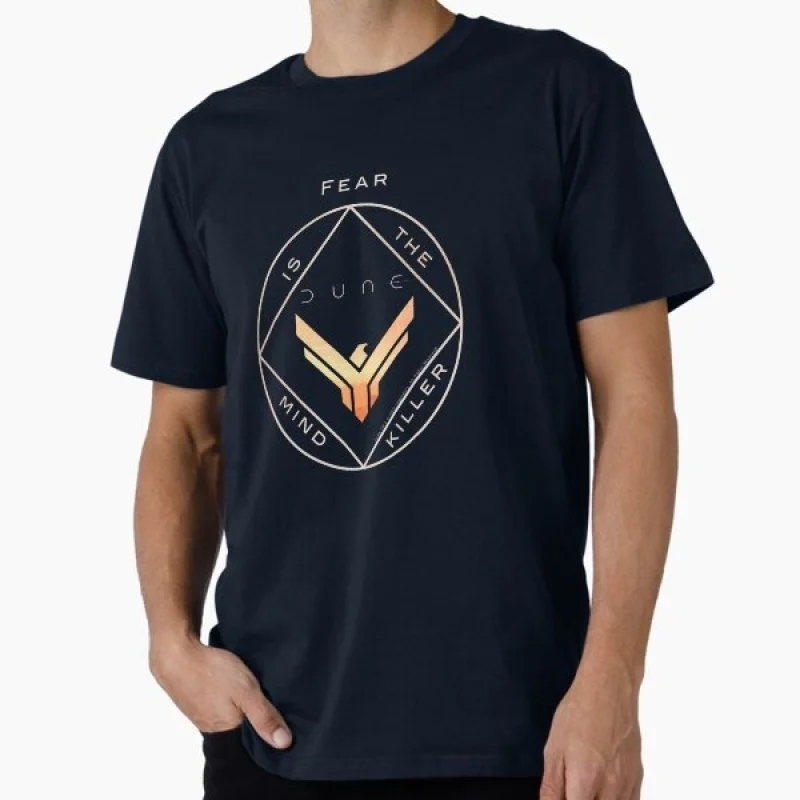

Dune Fear is the mind killer Atreides Sic fi fan Gift t shirt 100% cotton printed Short-sleeve Graphic clothes All size Tops