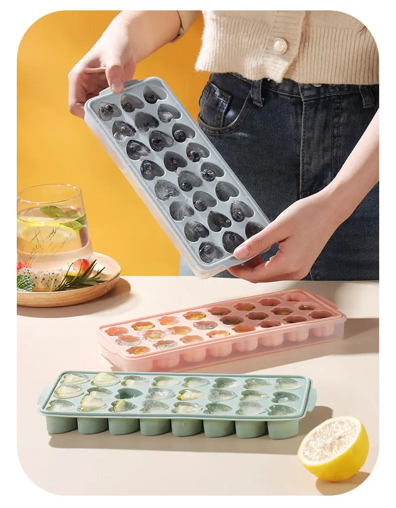 

Ice Cream 24 Grid Ice Mold Popsicle Making Chocolate Mold Easy Press Summer DIY Drink Jelly Cool Tea Milk Whiskey Frozen
