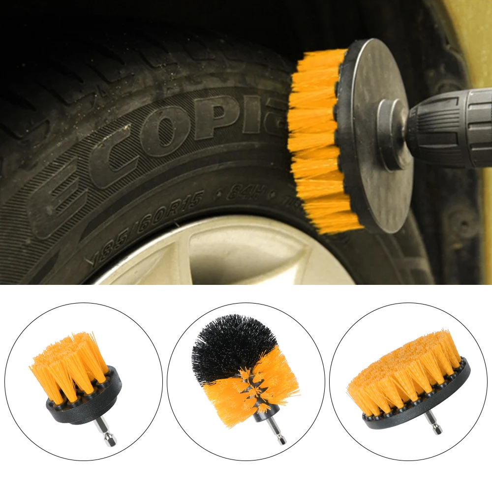 

Wash Cleaning Brushes For Clean Car Wheel Tire Windows Tool Kit With Extension 2/3.5/4'' Drill Brush Attachment Power Scrubber