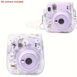 1 Pack Camera Case for instax Mini 12/11/9/8 Camera Bag with Shoulder Strap (Clear Daisy) (Camera Not Included)