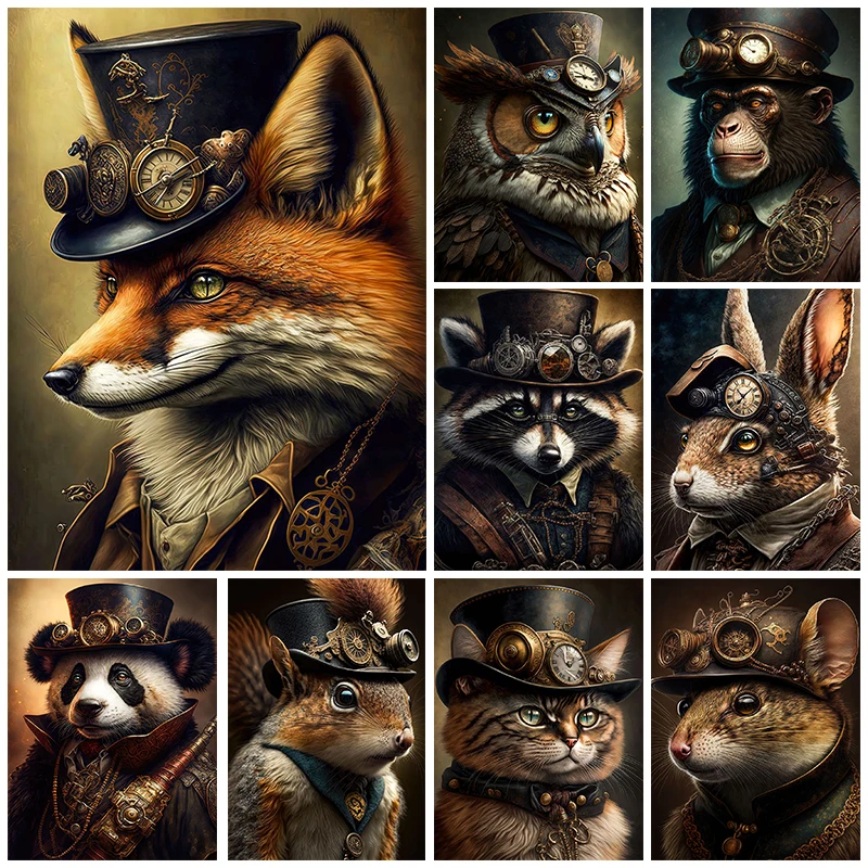 Classic Steampunk Animals Posters Canvas Paintings And Prints HD Pictures Wall Art For Living Room Home Decor Frameless Gifts