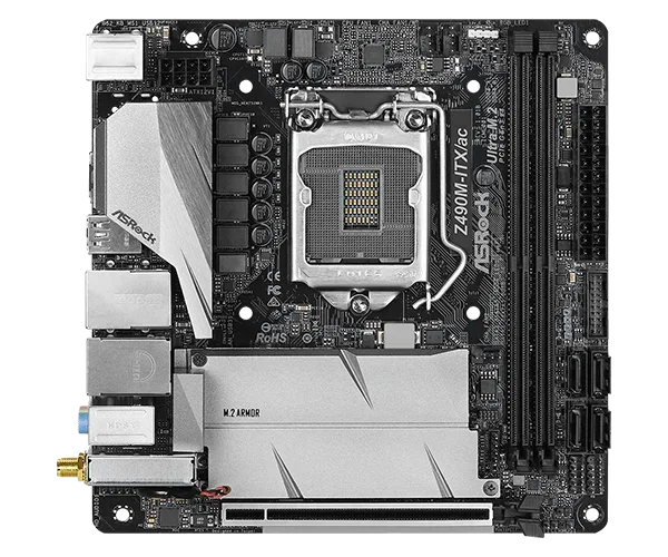 ASROCK Z490M-ITX/AC Z490 LGA 1200 carte mère prise en charge i9-10900K i7-10700 i5-10600K i3-10100 CPU DDR4 SATA3 USB 2.0 Mini