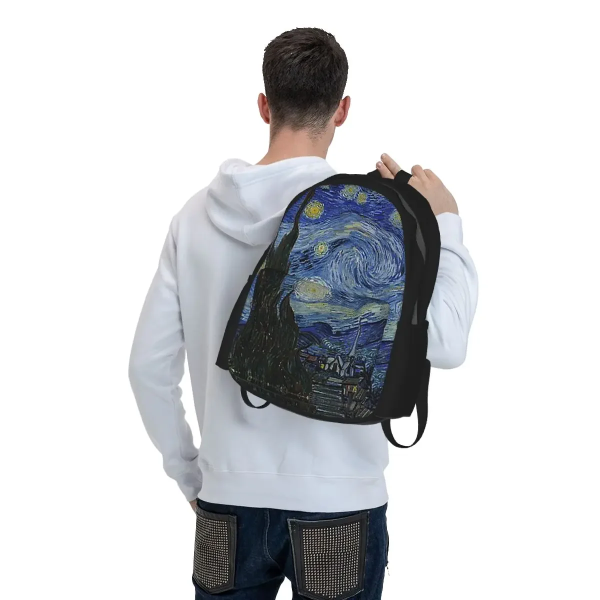 Starry Night (Vincent Van Gogh) Backpack Boys Girls BookBag Kids School Bag Computer Shoulder Bags for Men Women